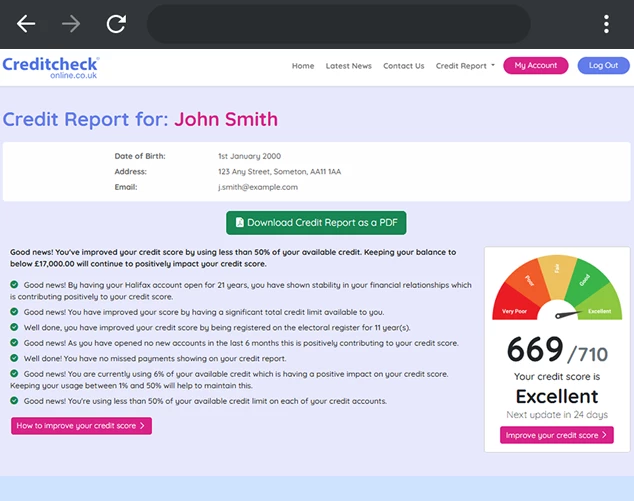 Example Credit Report